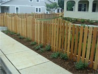 <b>Wood Picket Fence with a Concave Dip and French Gothic Posts</b>